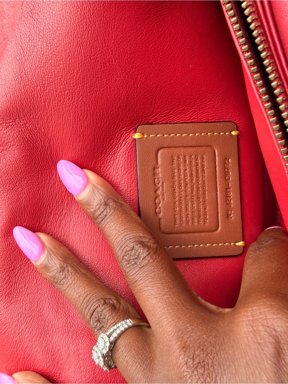 Coach Red Leather Mini Shoulder Bag with 'C' Hardware - Picture 6 of 9
